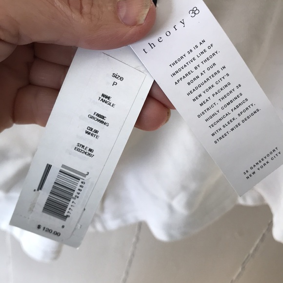 Theory 38 white cotton French terry shorts M NWT - Picture 5 of 6